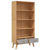 vidaXL 4 riiuliga raamatukapp "OLDEN", hall ja pruun, m&auml;nnipuit