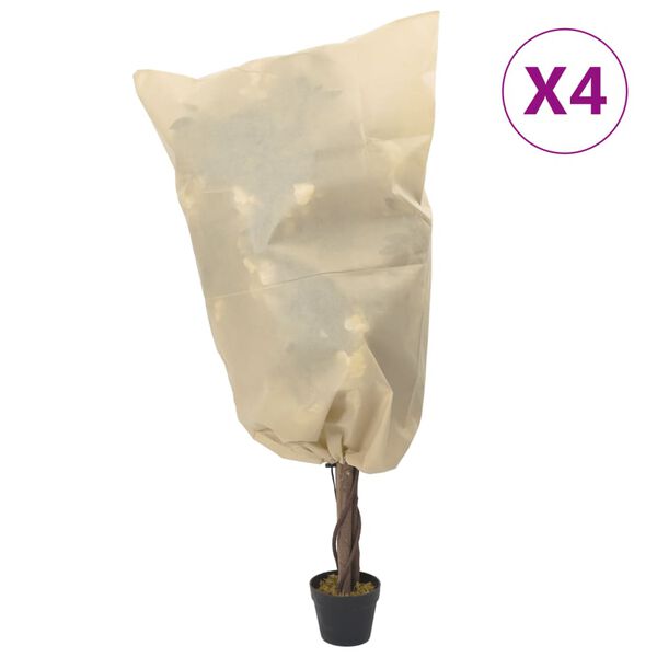 vidaXL pingutusnööriga taime fliiskatted 4 tk, 70 g/m², 0,8x1 m