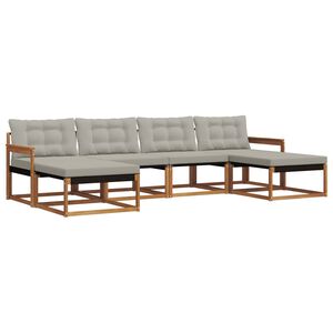 vidaXL V&auml;li diivanikomplekt padjaga 6 pcs Looduslik ja Hele Hall