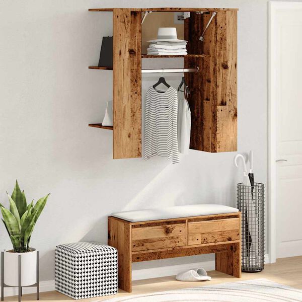 vidaXL esikukapp Vana puit 97,5x37x99 cm Engineered Wood