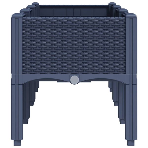 vidaXL jalgadega taimekast, sinine hall, 120 x 40 x 42 cm, PP