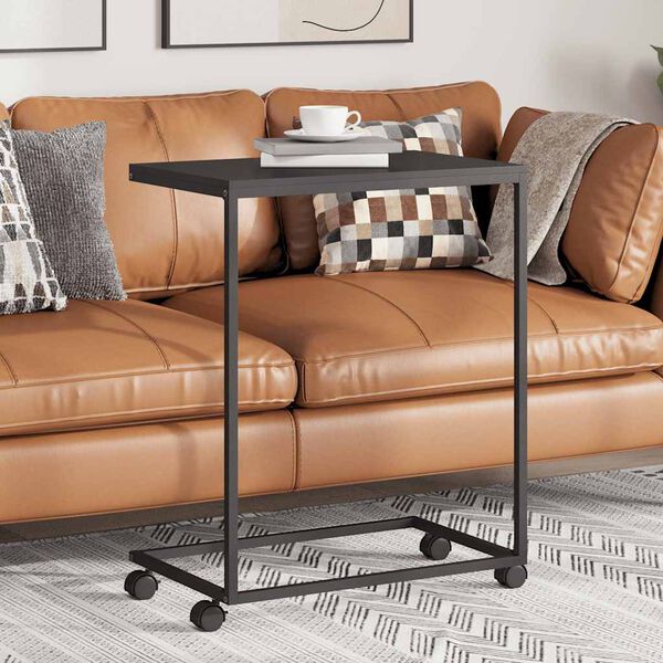 vidaXL lisalaud ratastega, must, 55 x 35 x 70 cm, tehispuit