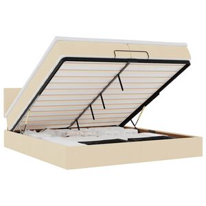 vidaXL ottomani voodi madratsiga, kreemjas, 200 x 200 cm, kangas