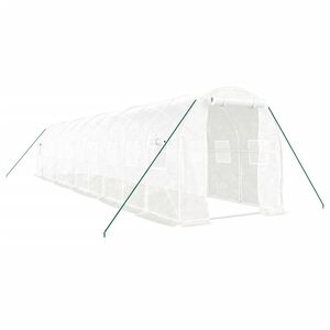 vidaXL kasvuhoone terasraamiga, valge, 20 m&sup2;, 10x2x2 m