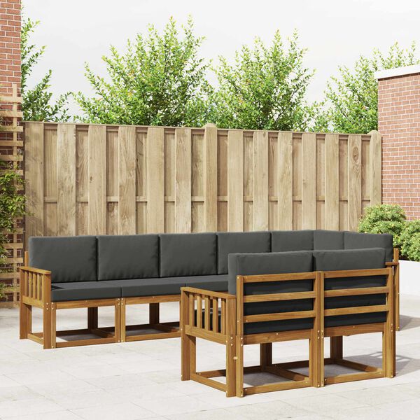 vidaXL V&auml;li diivanikomplekt padjaga 8 pcs Looduslik ja antriit