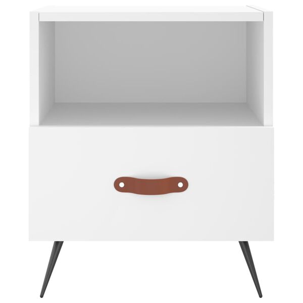 vidaXL öökapp, valge, 40 x 35 x 47,5 cm, tehispuit