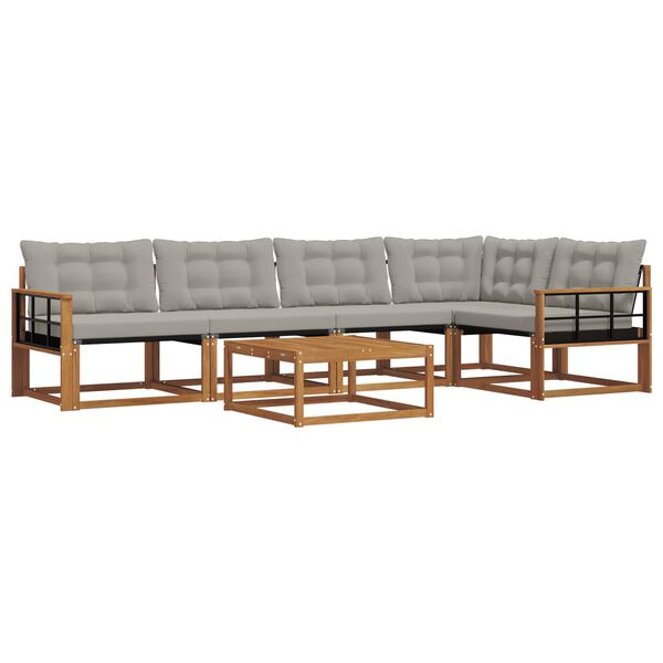 vidaXL V&auml;li diivanikomplekt padjaga 6 pcs Looduslik ja Hele Hall