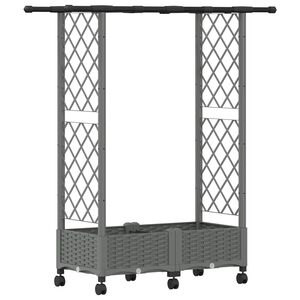vidaXL T&otilde;stetud Padi Kase ja Katusega Helehall 122,5 x 40 x 127 cm PP