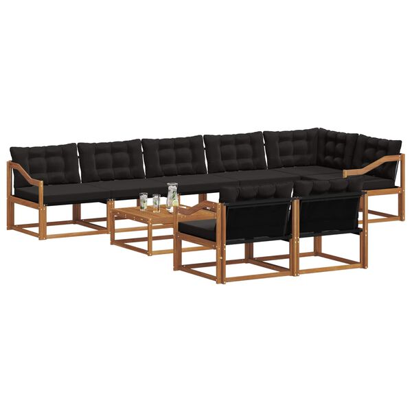 vidaXL V&auml;li diivanikomplekt padjaga 9 pcs Looduslik ja must