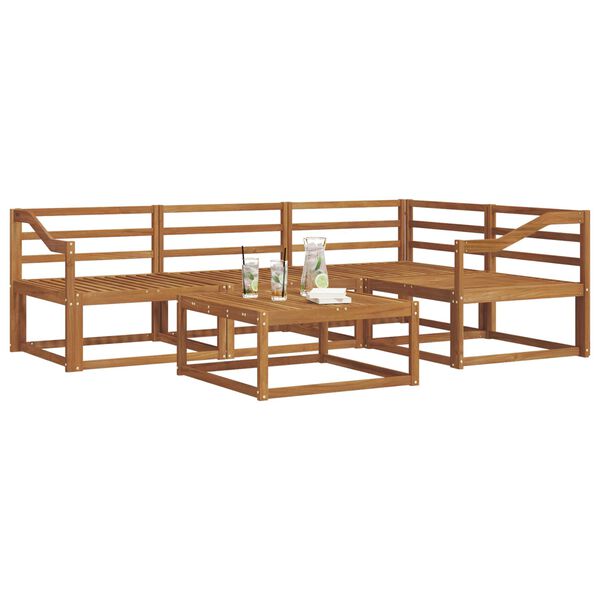 vidaXL V&auml;li diivanikomplekt 5 pcs Neutraalne Tugev akatsiapuu