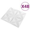 vidaXL Seinapaneelid 48 pcs Origami Valge 50 x 50 cm XPS Vaht