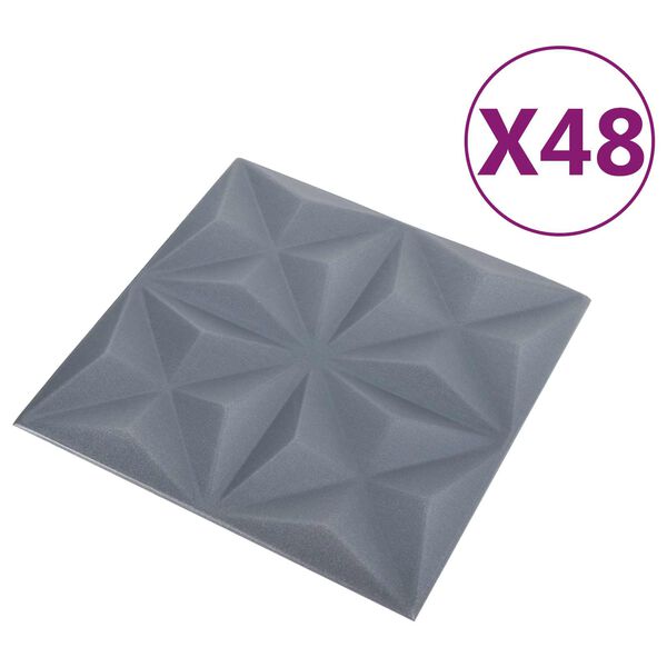 vidaXL Seinapaneelid 48 pcs Origami Hall 50 x 50 cm XPS Vaht