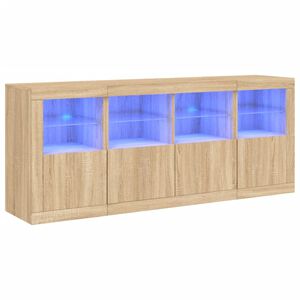 vidaXL puhvetkapp LED-tuledega, Sonoma tamm, 163 x 37 x 67 cm