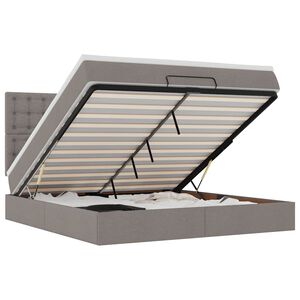 vidaXL Ottomani voodiraam madratsiga, pruunikashall, 160x200cm, kangas