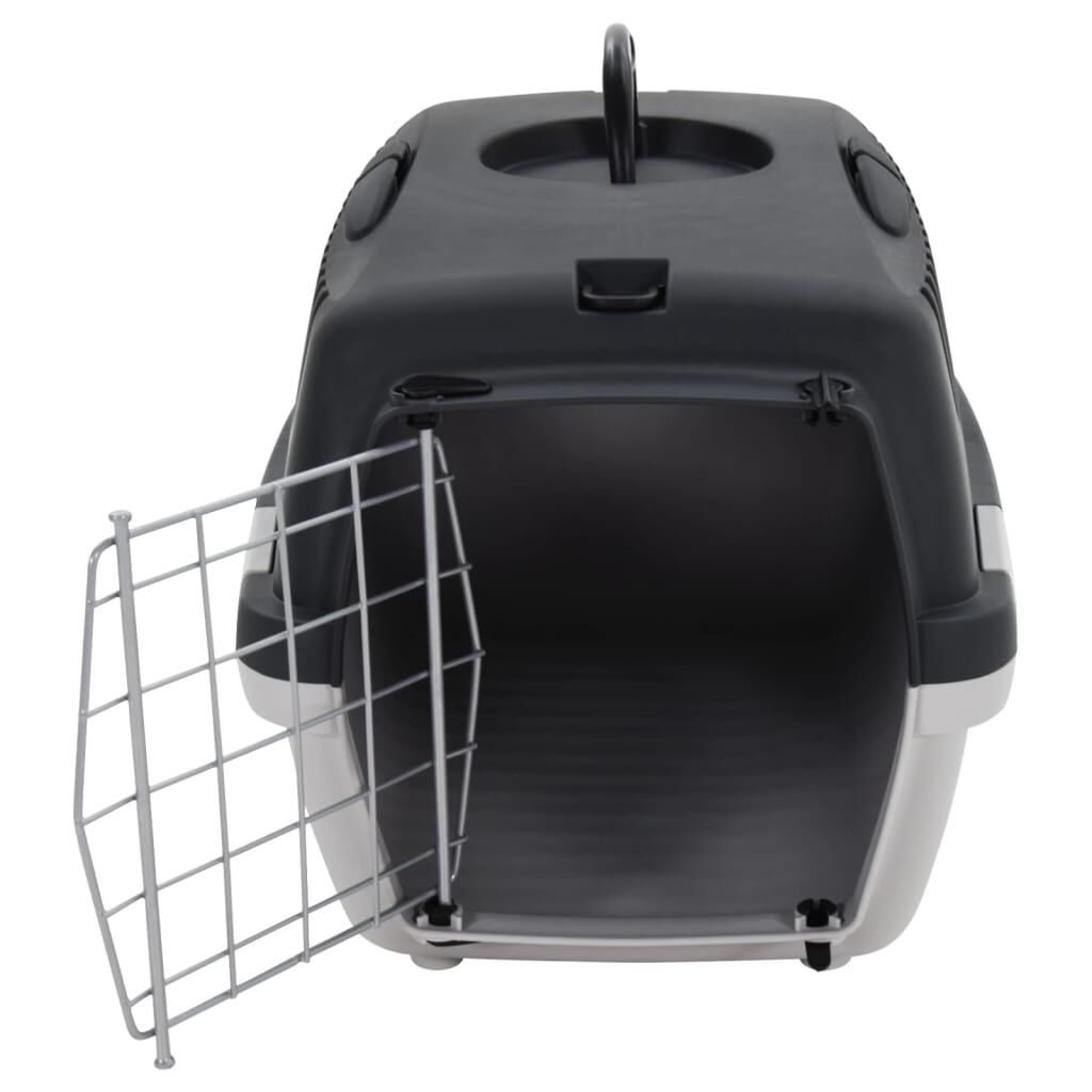 vidaXL lemmiklooma transpordipuur, hall ja must, 48 x 32 x 31 cm PP