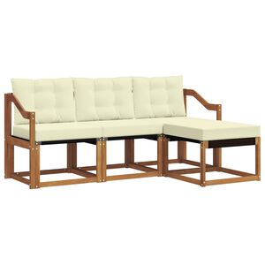 vidaXL V&auml;li diivanikomplekt padjaga 4 pcs Looduslik ja kreem