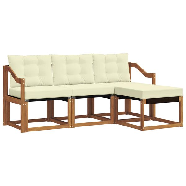 vidaXL V&auml;li diivanikomplekt padjaga 4 pcs Looduslik ja kreem