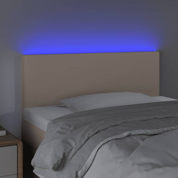 vidaXL LED-voodipeats, Cappuccino, 90x5x78/88 cm kunstnahk
