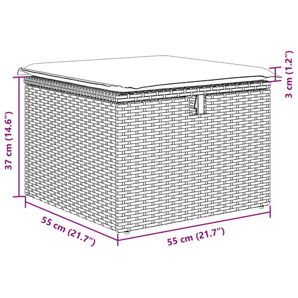 vidaXL Aia Diivanikomplekt padjaga ladustamisega Must pol&uuml;rotang