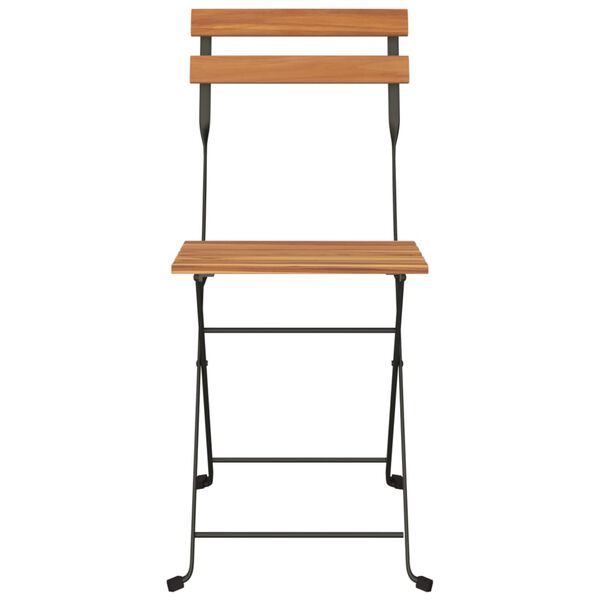 vidaXL kokkupandavad bistrootoolid 6 tk, tiikpuu ja teras