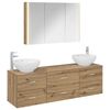 vidaXL Vannitoa m&ouml;&ouml;bleset 4 pcs Artisan tamm Tehispuit ja klaas