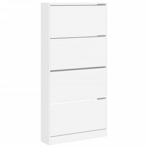 vidaXL jalan&otilde;udekapp, 4 klappuksega, valge, 80 x 21 x 163,5 cm