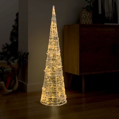vidaXL akrüülist valguspüramiid, LED-tuli, koonus, soe valge 120 cm