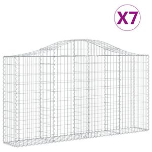 vidaXL kaarekujulised gabioonkorvid 7 tk, 200x30x100/120 cm, raud