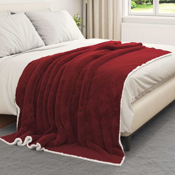 vidaXL Pleedi pleed Bordeaux punane 150 x 200 cm Fliis