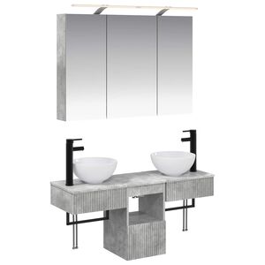 vidaXL Vannitoa kapikomplekt 4 pcs Betoonhall 100 x 14,5 x 70 cm