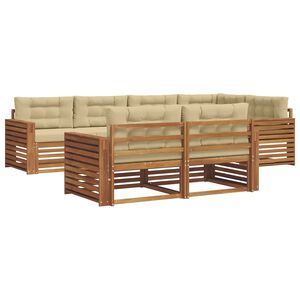 vidaXL V&auml;li diivanikomplekt padjaga 7 pcs Looduslik ja beež