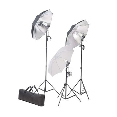 vidaXL stuudiovalgustite komplekt: 24 W kolmjalad ja vihmavarjud