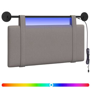 vidaXL Rippuv voodipeats LED-valgustusega Pruunikashall kangas