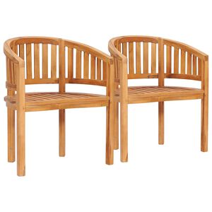 vidaXL banaanikujulised toolid, 2 tk, tiikpuu