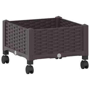 vidaXL Aiakast v&auml;hemalt ratastega Pruun 40 x 40 x 29 cm PP