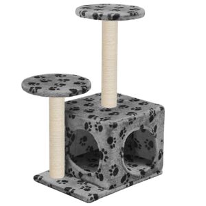 vidaXL sisalk&ouml;itega kraapimispuuga kassimaja 60 cm k&auml;paj&auml;lgedega hall