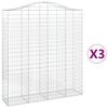 vidaXL kaarekujulised gabioonkorvid 3 tk, 200x50x220/240 cm, raud