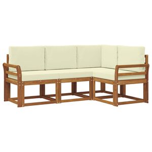 vidaXL V&auml;li diivanikomplekt padjaga 4 pcs Looduslik ja kreem