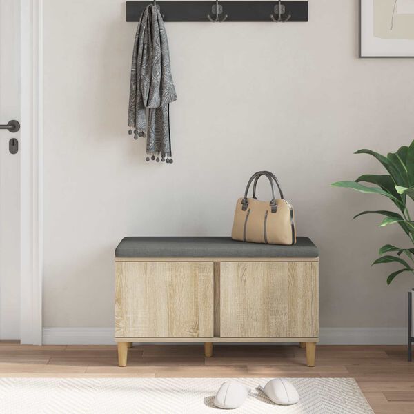 vidaXL Hallipink padjaga ladustamisega Sonoma tamm 80 x 38 x 46 cm