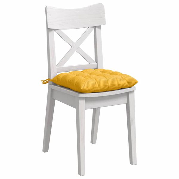 vidaXL Istumispatjad 4 pcs Helekollane 40 x 40 x 6 cm Korter kangas