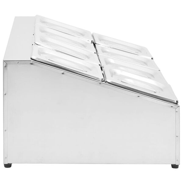 vidaXL toiduplaadi hoidja 8 GN 1/6 panniga, roostevaba teras