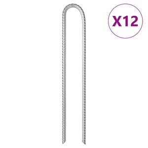 vidaXL U-kujulised telgivaiad 12 tk, 37 cm &Oslash;10 mm, tsingitud teras