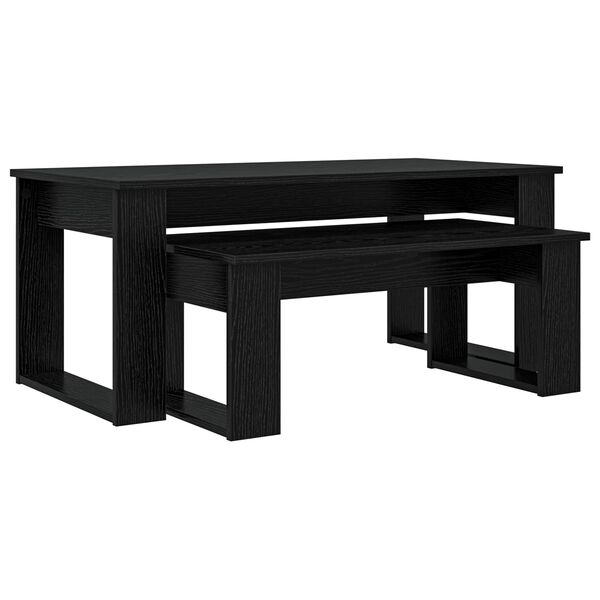 vidaXL Kohvilauda komplekt 2 pcs Must tamm Tehispuit