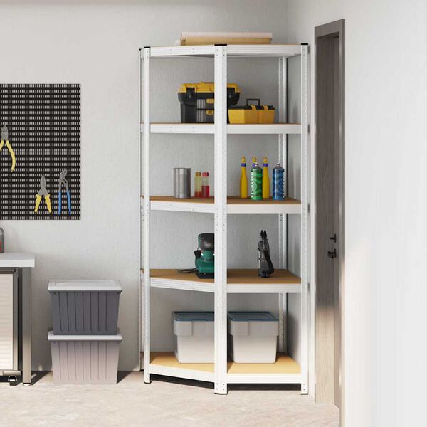 vidaXL Nurgariiul riiuliga H&otilde;bedane 90 x 90 x 198 cm Tehispuit