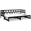 vidaXL v&auml;ljat&otilde;mmatav p&auml;evavoodi, must, m&auml;nnipuit, 2 x (90-190) cm