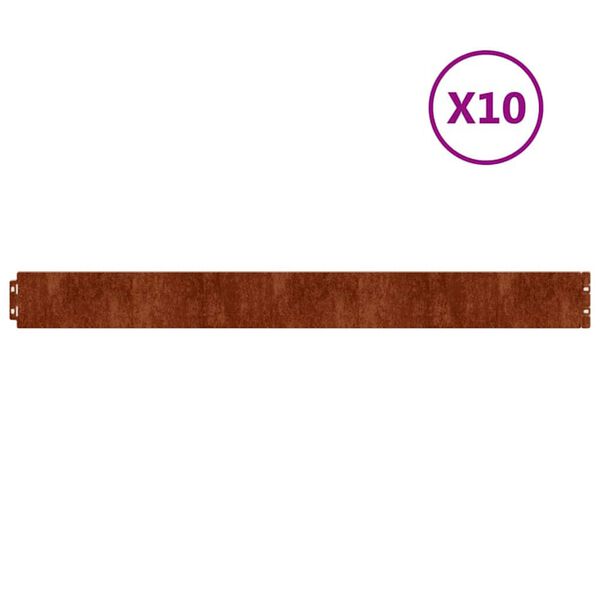 vidaXL murupiirded 10 tk, 10x103 cm, painduv Corten teras