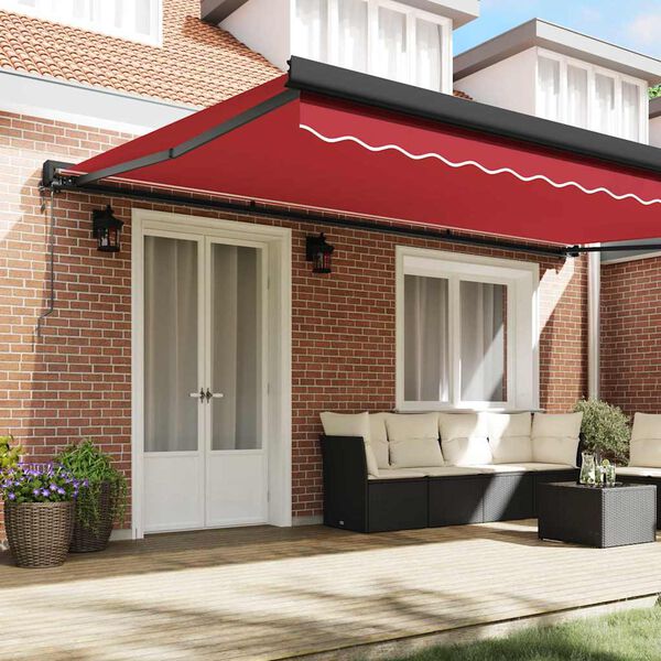 vidaXL K&auml;igukohandatav varikatus Punane 500 &times; 300 cm Kangas, metall