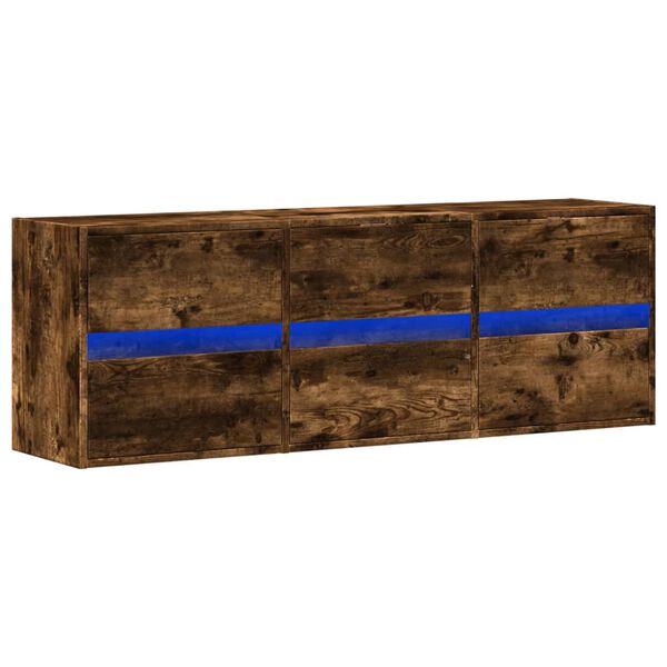 vidaXL teleri seinakapp LED-tuledega, suitsutamm, 130x31x45 cm