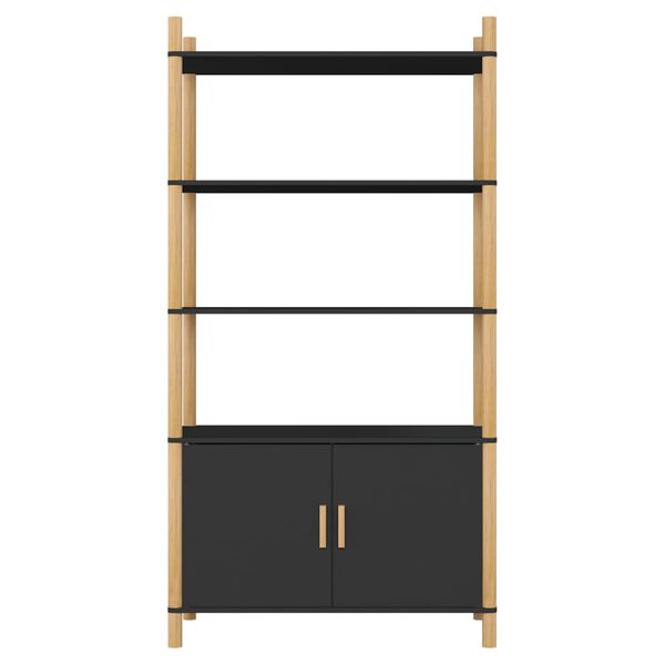 vidaXL kõrge kapp, must, 80 x 40 x 153 cm, tehispuit