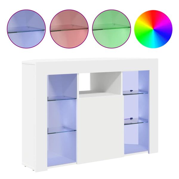 vidaXL Nurgas LED TV kapp Valge 100x40x68cm Tehispuit